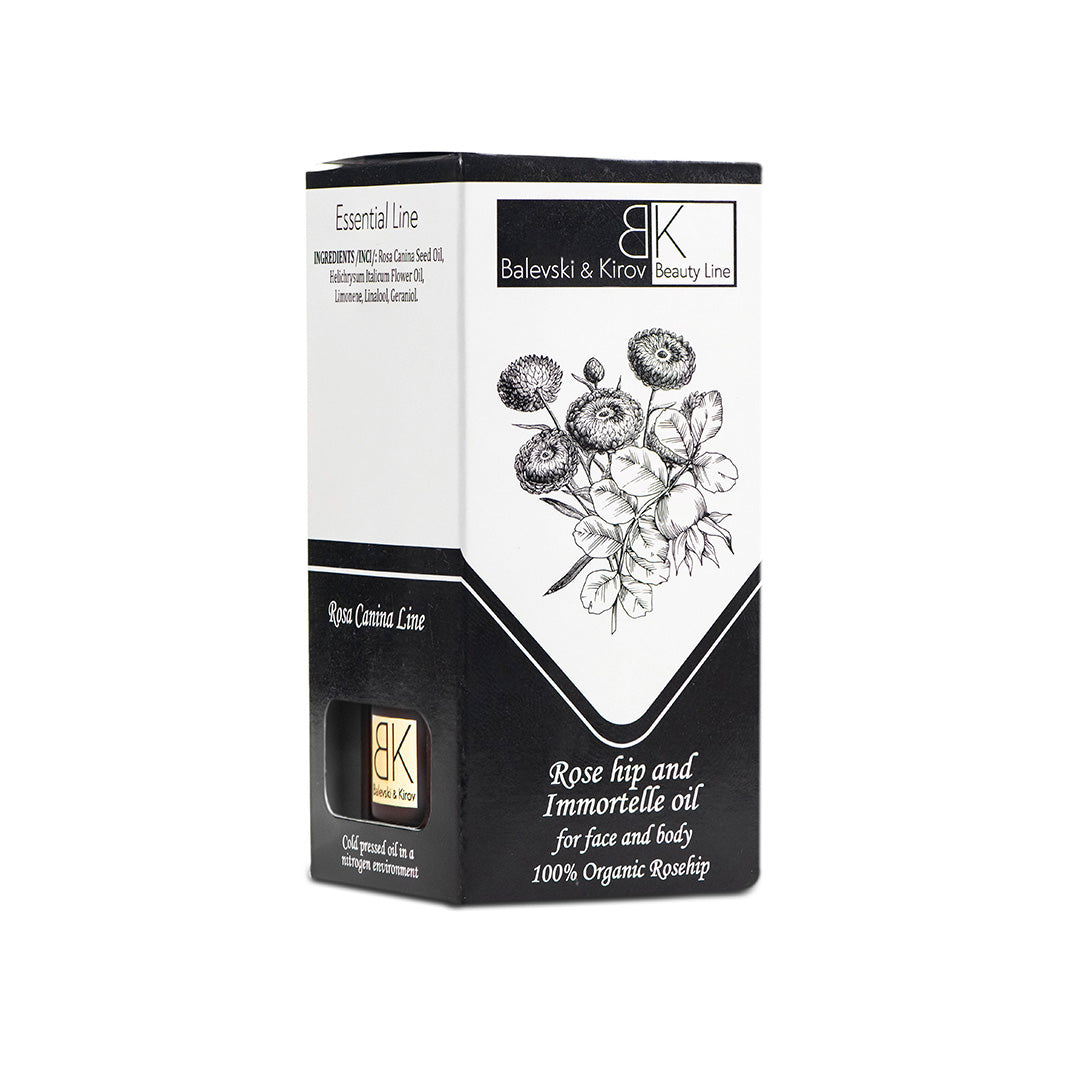 Šípkový olej s éterickým olejem z Immortelle LUXUS 30 ml - BIO